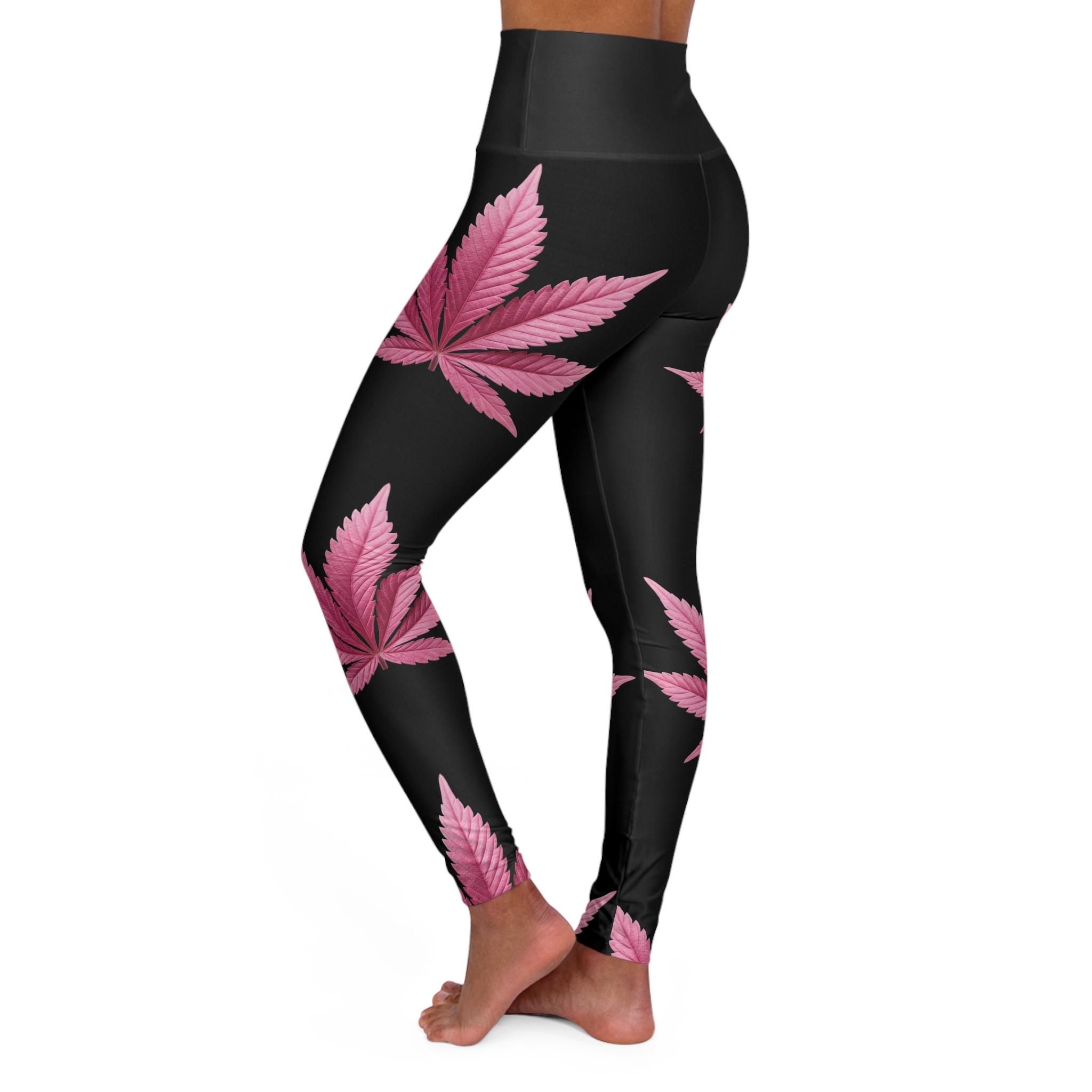 High Waisted Yoga Leggings (AOP) - Image 3