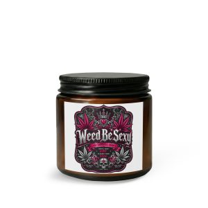 Weed Be Sexy Candle Jar — Floral Cannabis Scented Candle with Wick Trimmer (Gift Set)