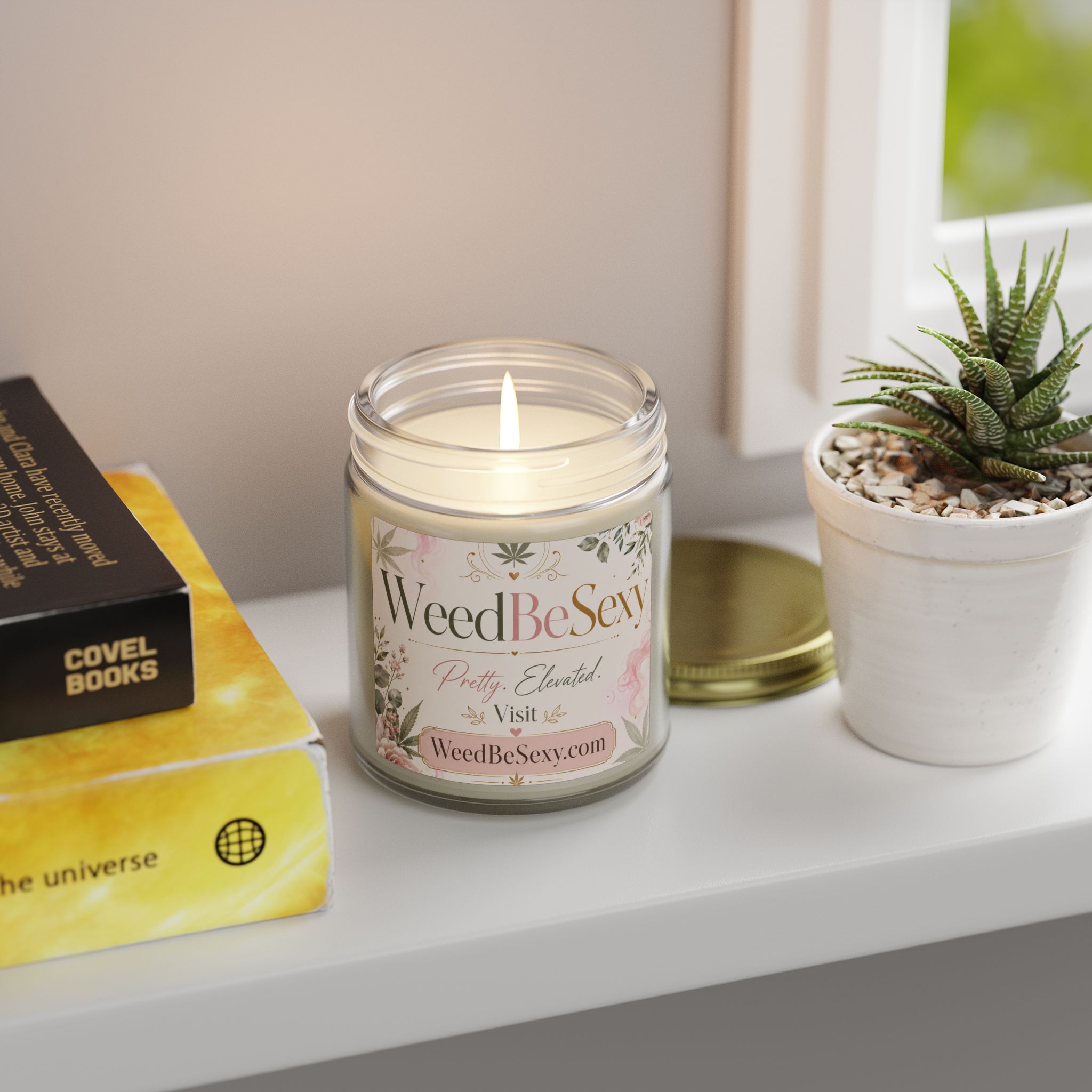 Coconut Apricot Scented Candle — WeedBeSexy Floral Soy Jar (4oz/9oz) - Image 47