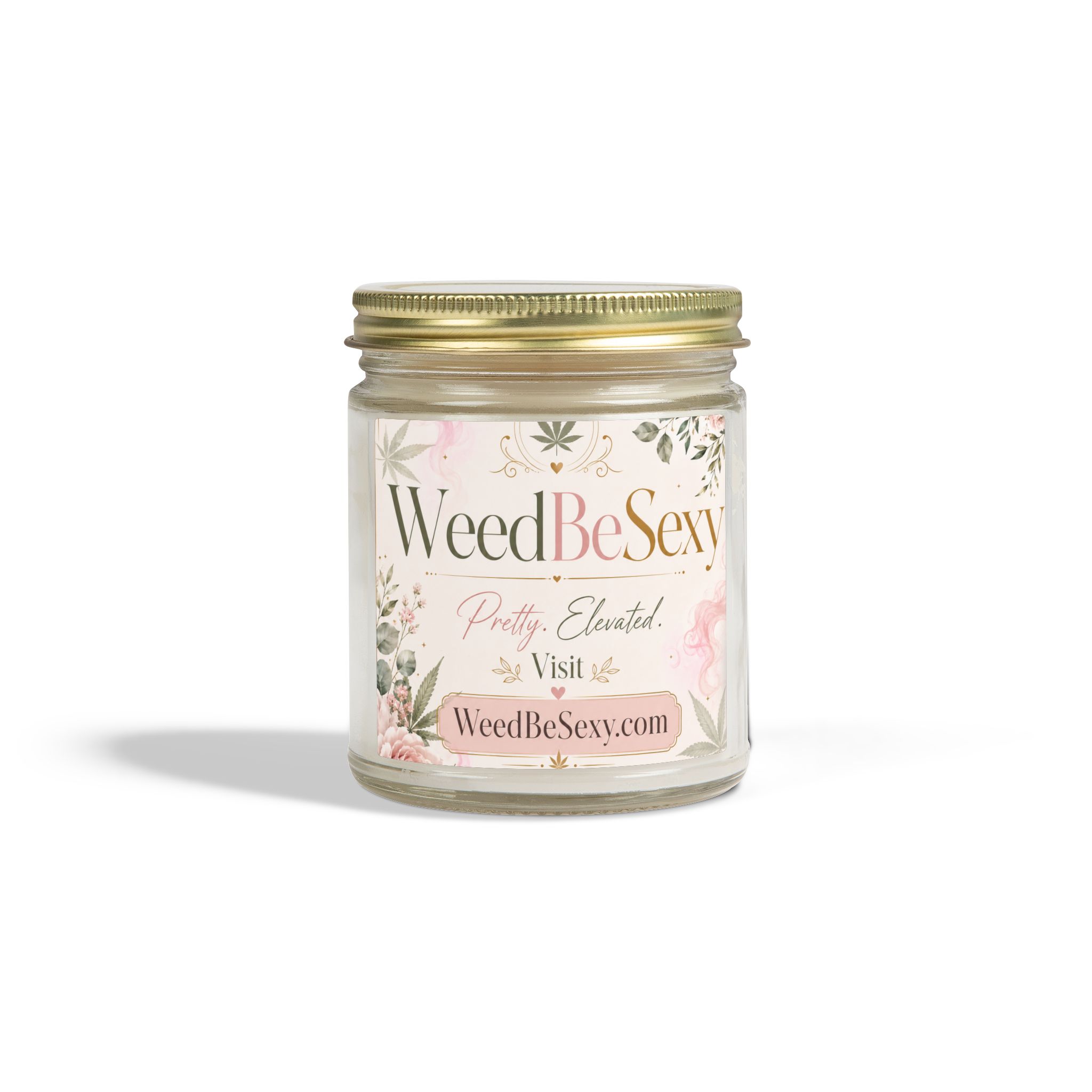 Coconut Apricot Scented Candle — WeedBeSexy Floral Soy Jar (4oz/9oz) - Image 61
