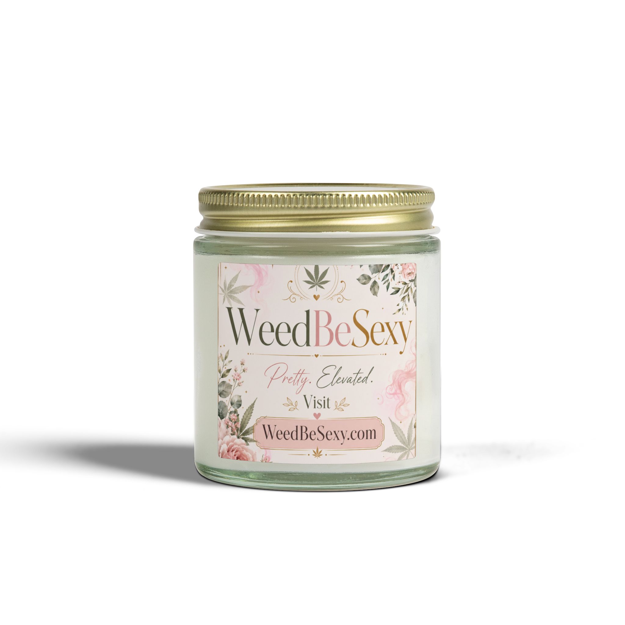 Coconut Apricot Scented Candle — WeedBeSexy Floral Soy Jar (4oz/9oz) - Image 29
