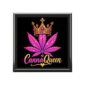 Jewelry Box - CannaQueen Pink Leaf Crown Decorative Keepsake Box