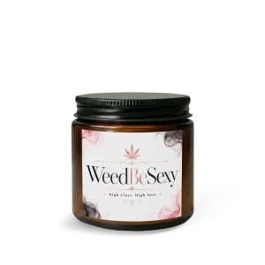 WeedBeSexy Scented Candle Jar with Wick Trimmer — Cannabis-Themed Relaxation Gift Set